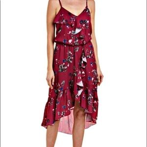 NWT PARKER FLORAL RUFFLED DELPHINA HI-LO DRESS M